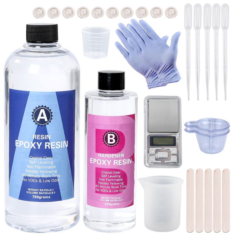 Mixing Cup Silicone - ชุดเรซินอีพ็อกซี่คริสตัลใสผสมง่าย 3:1 AB เรซิ่น Sticks, ถ้วยสําเร็จการศึกษาและถุงมือสําหรับเครื่องประดับทํา