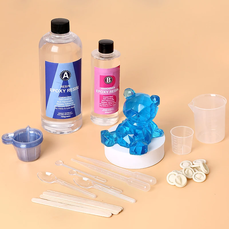 Mixing Cup Silicone - อีพ็อกซี่เรซิ่นชุดคริสตัลใสผสมง่าย AB เรซิ่น Sticks,สําเร็จการศึกษาถ้วยและถุงมือสําหรับเครื่องประดับทํา DIY ศิลปะหัตถกรรม