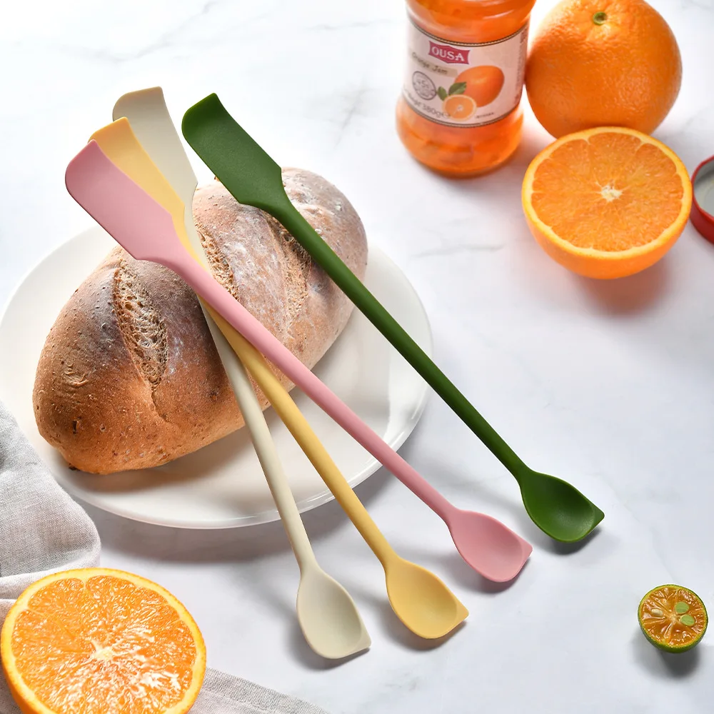 Mixing Cup Silicone - ไม้พายซิลิโคนสองหัวสำหรับแยม ไม้พายซิลิโคนสำหรับครัว ไม้พายแยม ไม้พายสองหัวสำหรับใช้ในครัวเรือน ช้อนคนผสม