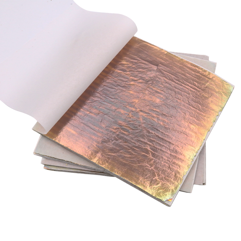 Gold Foil Flakes - 14x14 ซม.เลียนแบบสีสัน Gold Leaf แผ่น Variegated