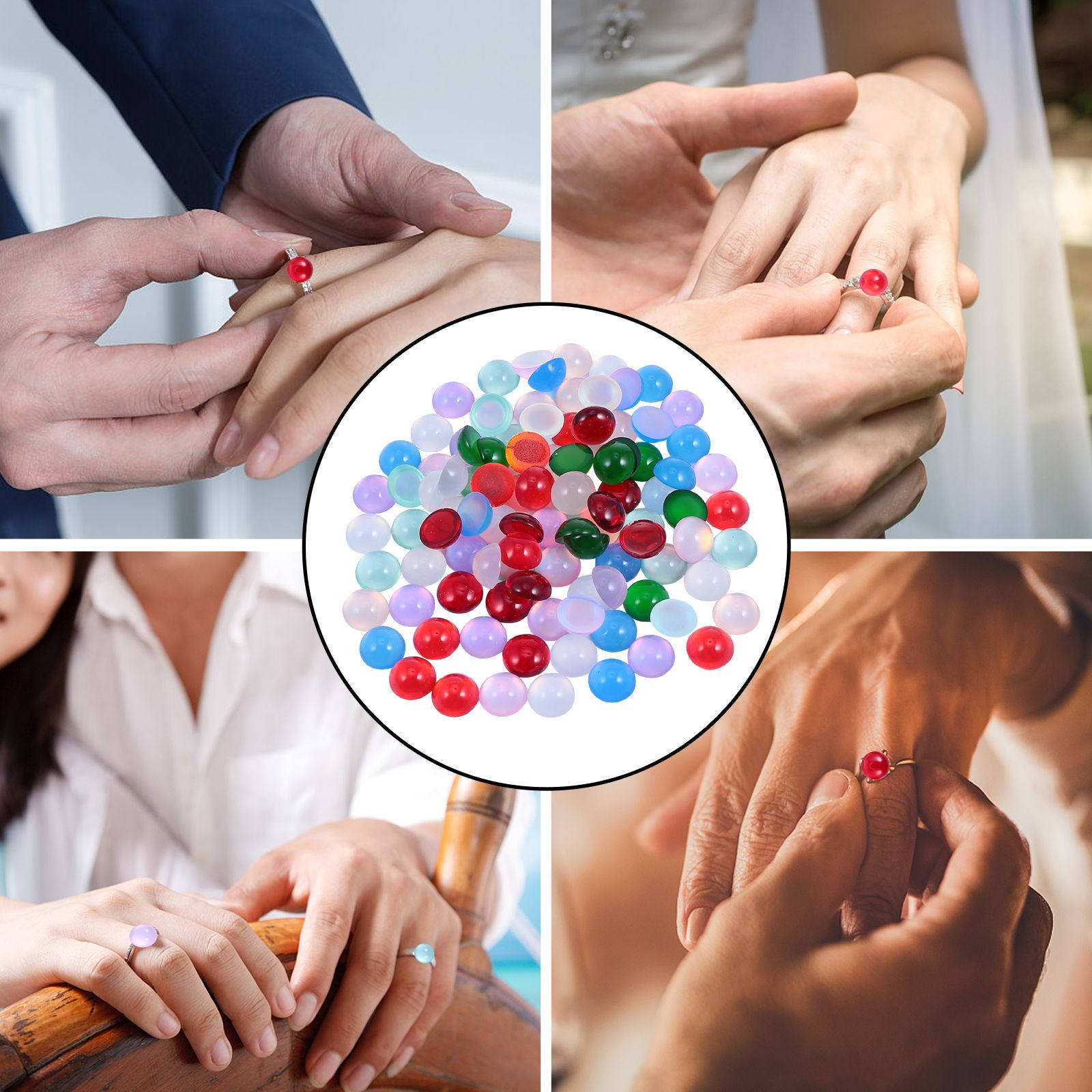 100 ชิ้น วัสดุหน้าแหวนโอปอลเที - Resin Craft Supplies บทวิจารณ์และราคา