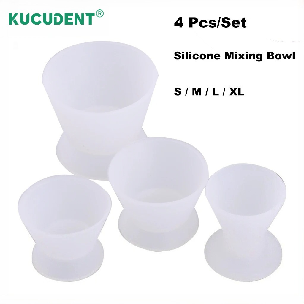 ชุด 4 ชิ้น/เซ็ต ถ้วยซิลิโคนสำห - Mixing Cup Silicone บทวิจารณ์และราคา
