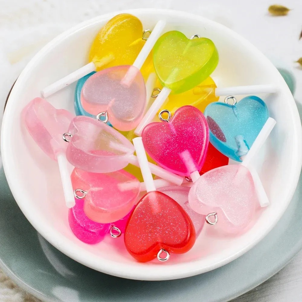 10 ชิ้น จี้เรซินรูปหัวใจแวววาว - Resin Craft Material บทวิจารณ์และราคา