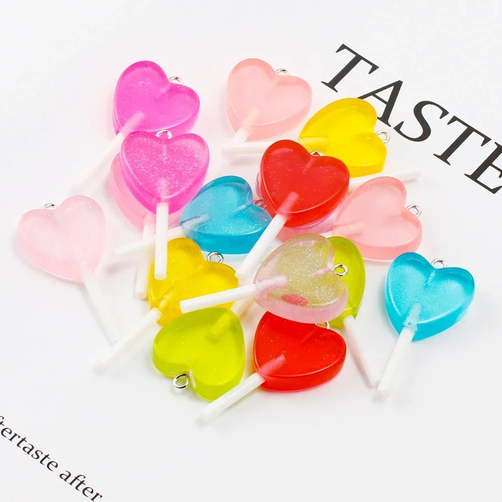 10 ชิ้น จี้เรซินรูปหัวใจแวววาว - Resin Craft Material บทวิจารณ์และราคา