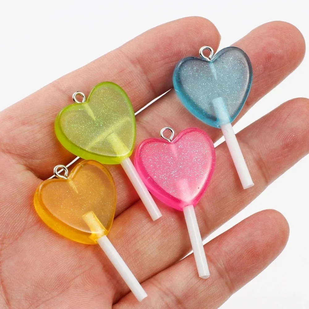 10 ชิ้น จี้เรซินรูปหัวใจแวววาว - Resin Craft Material บทวิจารณ์และราคา