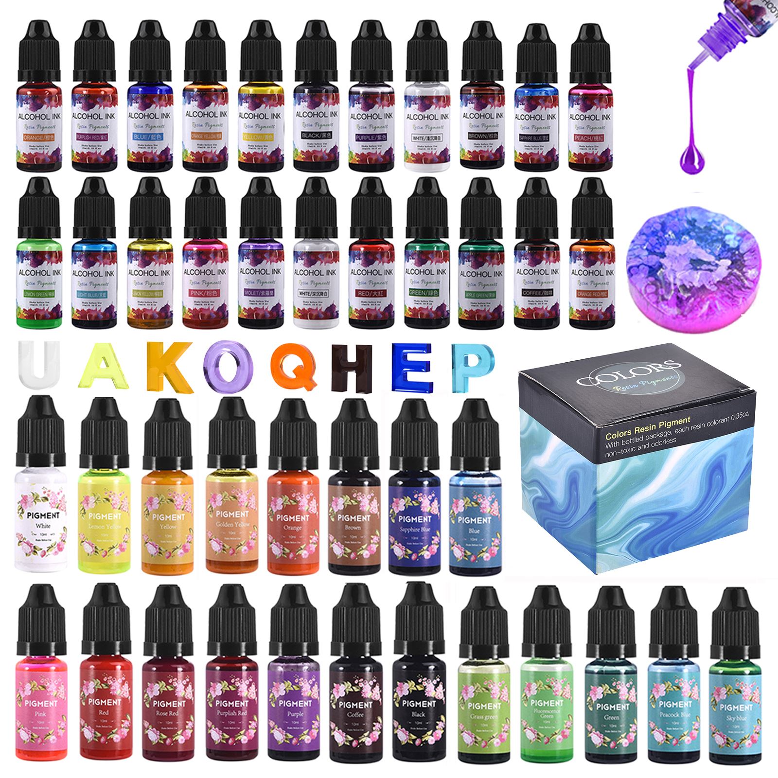 1 ชุดเรซิ่นPigment Kit Artหมึก - Resin Dye Alcohol บทวิจารณ์และราคา